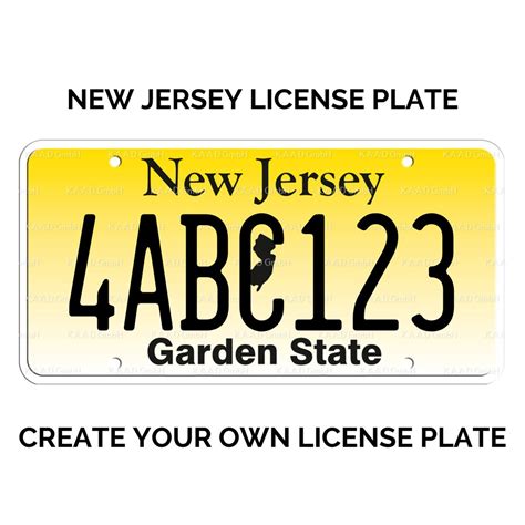 Custom New Jersey License Plate / Replica New Jersey License Plate ...