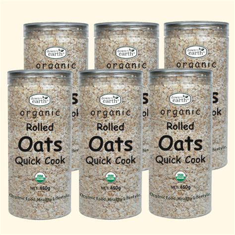 Rolled Oats Quick Cook Organic 450g 6 Pack DTE Foods