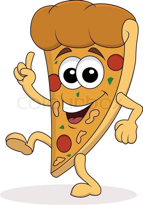 Pizza Cartoon Character Stock Vector Colourbox