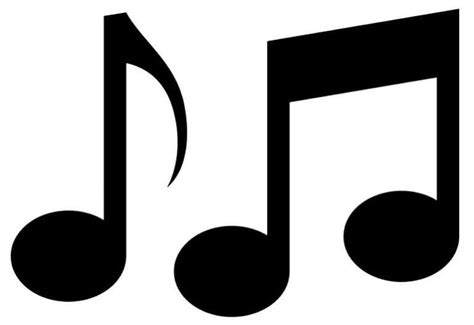 Music Notes Are Black And White On A White Background With One Note In