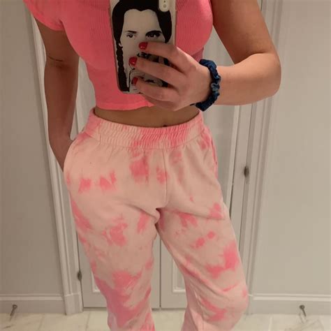 Frankies Bikinis Hot Pink Tie Dye Sweatpants With Depop