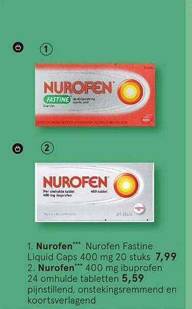 Nurofen Fatine Liquid Caps 400 Mg 20 Stuks Of Nurofen 400 Mg Ibuprofen