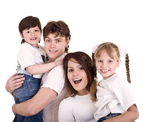 Glückliche Familienmutter vater tochter Und sohn Stockfoto Bild