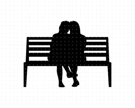 Two Female Sitting On A Bench Svg Two Friends On A Bench Clipart Bff