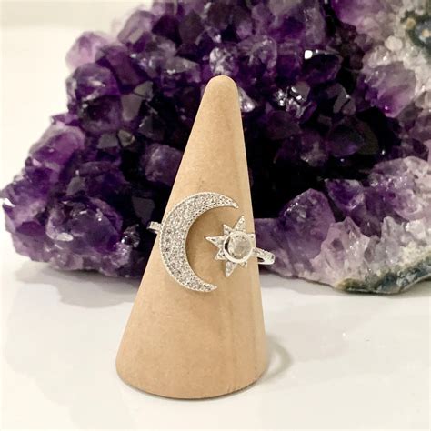 Crescent Moon And Star Ring Ascend Crystals Salem