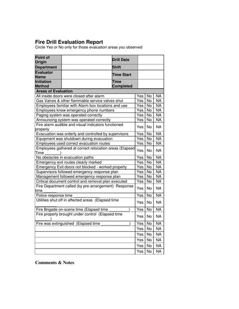 Printable Fire Drill Form Template Printable Word Searches