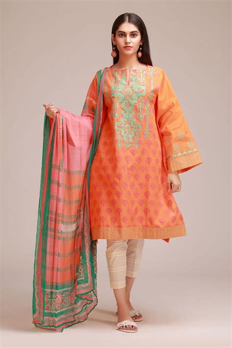 Khaadi A210520 Blue Autumn Collection 2021 Khaadi Kurta Neck Design