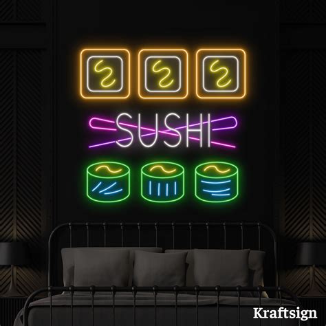 Craftnamesign Sushi Neon Sign Sushi Restaurant Decor Sushi Led