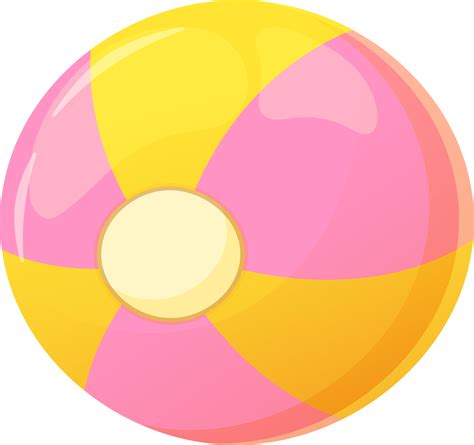 Colorful Beach Ball Png Yellow And Purple Ball In Cartoon Style