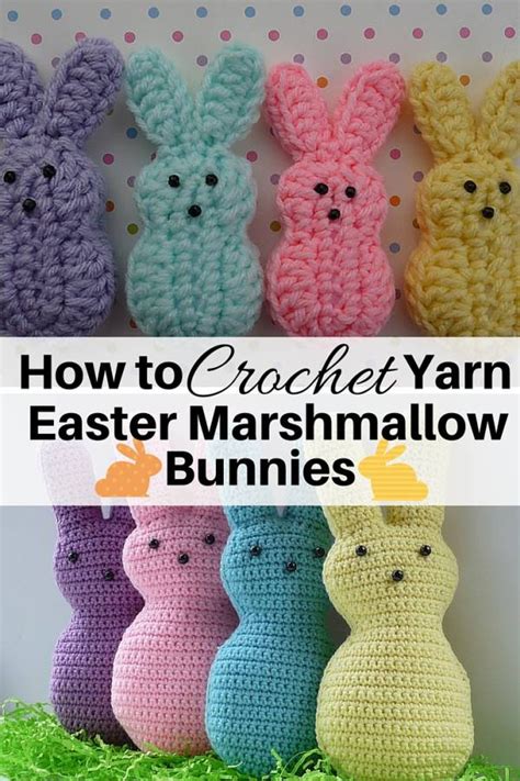 How To Crochet Yarn Easter Marshmallow Bunnies Easter Crochet