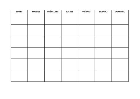 Calendario Semanal Imprimible Lunes A Domingo