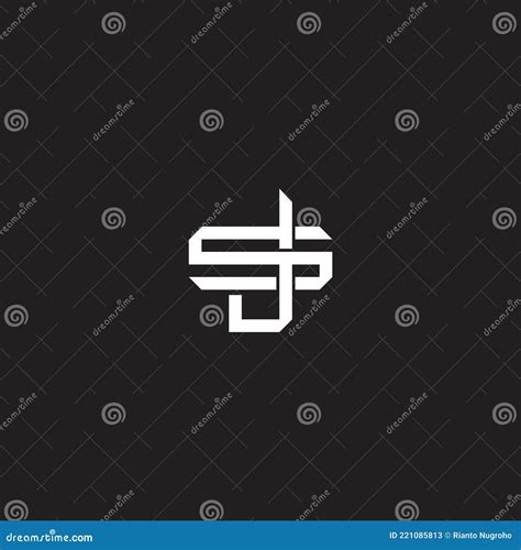 Js Initial Letter Overlapping Interlock Logo Monogram Line Art Style