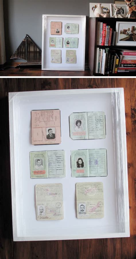 Framed Old Passports Travel Crafts Frame Travel Gallery Wall