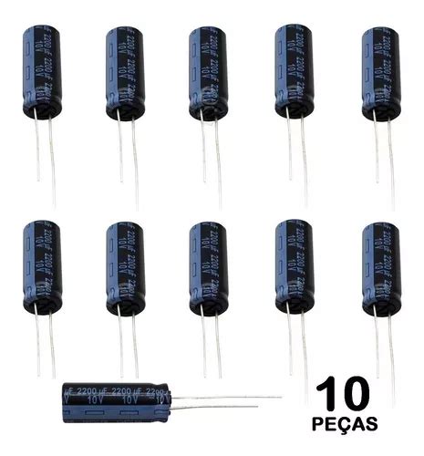 Capacitor Eletrolítico 2200uf X 10v 105° Kit Com 10 Peças Mercadolivre