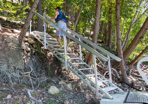 Portable aluminum stairs for beach or waterfront access — The Dock Doctors