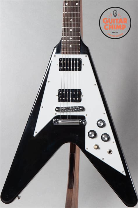 2012 Gibson Flying V 67 Reissue Ebony Black Guitar Chimp