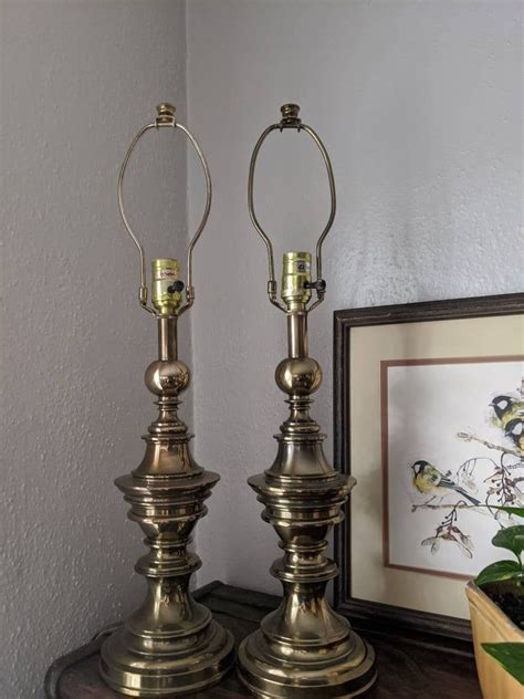 Vintage Stiffel Brass Table Lamp Pair 25 Tall Brass Table Lamps Vintage Lighting Table Lamp