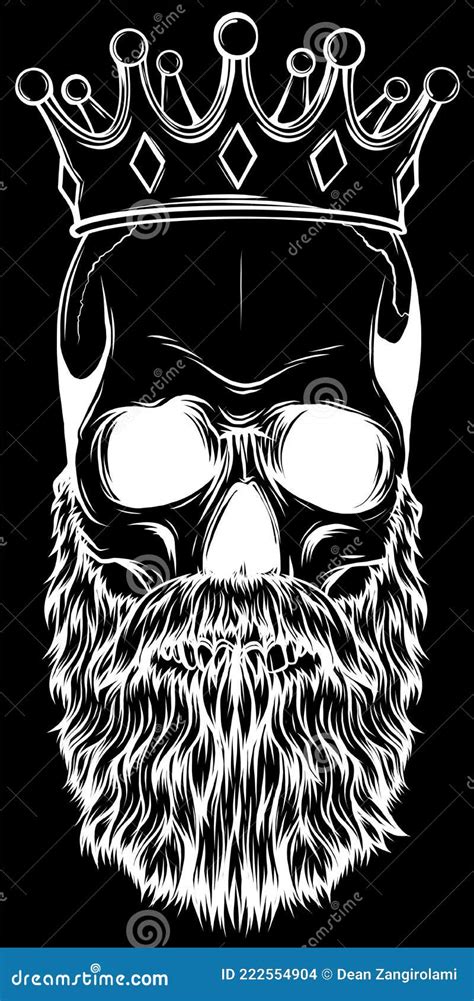 Vector Illustration Of King Skull With Beard Stock Vector