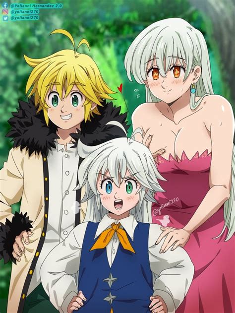 Meliodas Elizabeth Y Tristan Dibujos Bonitos Personajes De Anime