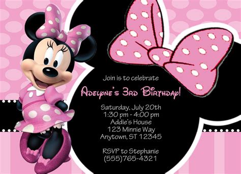 Invitaciones De Cumpleaños De Minnie Mouse Para Poner De Fondo 2 en