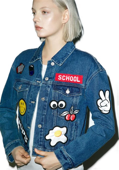 Denim Patch Jacket Dolls Kill