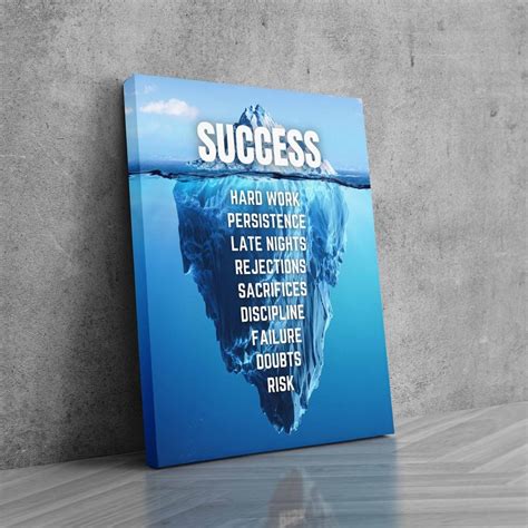 Success Iceberg Canvas Motivation Wall Decor Motivation Canvas