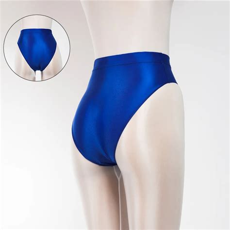 Vrouwen Lingerie Ultra Dunne Olieachtige Transparante Hoge Taille Slips Glanzende Glossy Nat