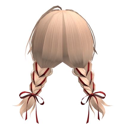 Red Ribbon Braids Blonde Roblox