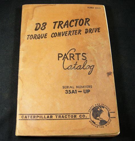 Caterpillar D8 Tractor Dozer Torque Converter Drive Parts Manual 35a1