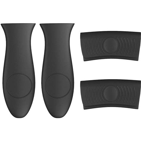 4 Pack Silicone Hot Skillet Handle Holder And Pot Holders Cover Sleeve Heat Resistant Cast Iron