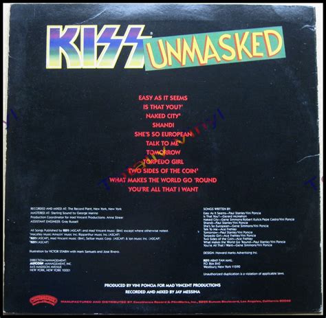 Totally Vinyl Records || Kiss - Unmasked LP