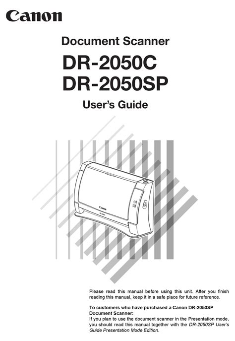 CANON IMAGEFORMULA DR 2050C SCANNER USER MANUAL ManualsLib