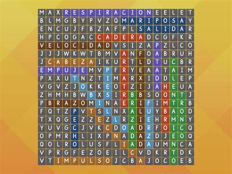 SOPA DE LETRAS NATACION Wordsearch