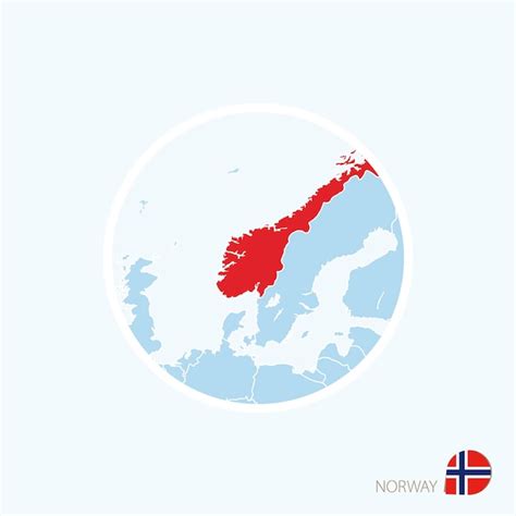 Premium Vector Map Icon Of Norway Blue Map Of Europe With Highlighted