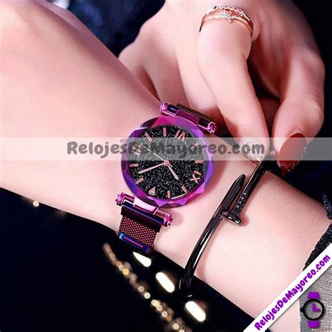 Reloj Morado Extensible Mesh Im N N Meros Romanos Y Destellos R