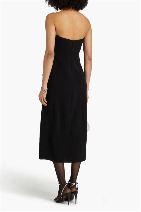 Simkhai Keelan Strapless Wrap Effect Crepe Midi Dress The Outnet