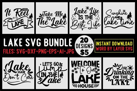 Lake SVG Bundle Vol 3 Bundle Creative Fabrica