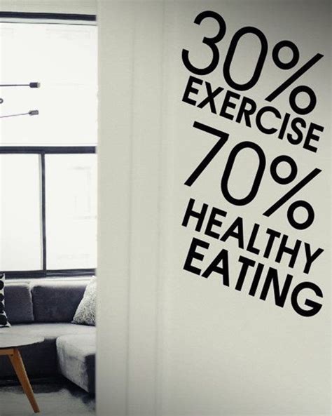 Exercise Healthy Eating Quote Decal Fitness Gym Workout