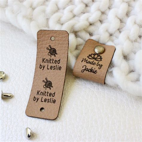 Leather Tags For Handmade Items Knits And Crochet Labels Etsy