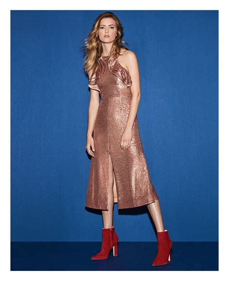 C Meo Collective Illuminated Copper Sequin Midi Dress