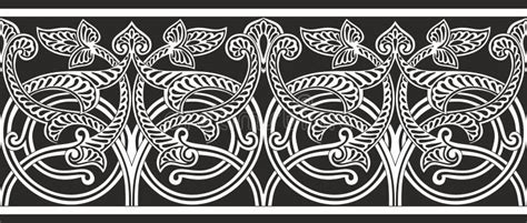 Vector Monochrome Seamless Oriental National Ornament Endless Ethnic