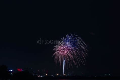 July Fourth Fireworks Display. Stock Photo - Image of park, display ...