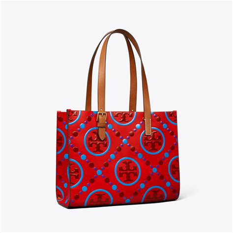 Kleine Kontrastierend Gepr Gte Tote Bag Mit T Monogramm Damen Taschen