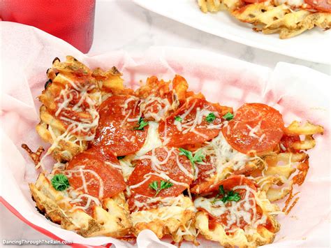 Easy Easy Pepperoni Pizza Waffle Fries Dancing Through The Rain