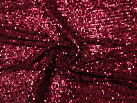 Tessuto Tulle Elasticizzato Ricamato Con Paillettes Bordeaux Iaia Tessuti