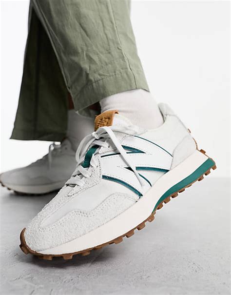 New Balance 327 Sneakers In Off White And Green Asos