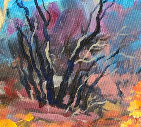 Fall Abstract Landscape, Original Acrylic Landscape Painting, Tree ...