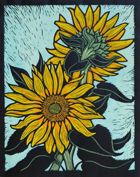 Exotic Flowers 1 Linocuts — Rachel Newling