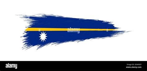 Flag Of Nauru In Grunge Brush Stroke Vector Grunge Illustration Stock