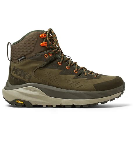 Hoka One One Kaha Gore Tex And Leather Boots In Green For Men Lyst